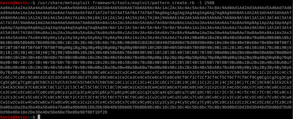 Generating unique string using pattern_create.rb