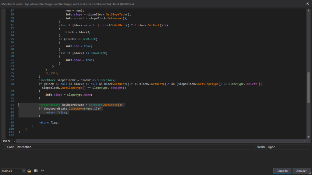 Modifying TryCollision Method using dnSpy (2)
