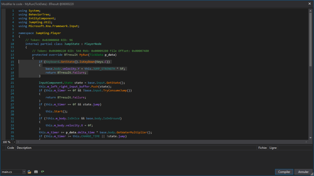 Modifying MyRun Method using dnSpy (2)